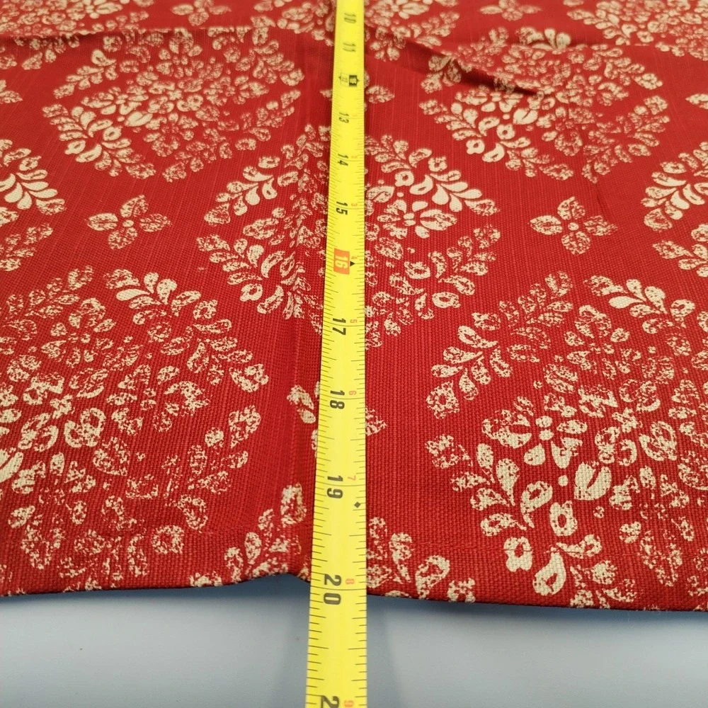 Set of 4 O HOME Cloth Napkins Red‎ Tan Damask Floral Woven Dinner 20
